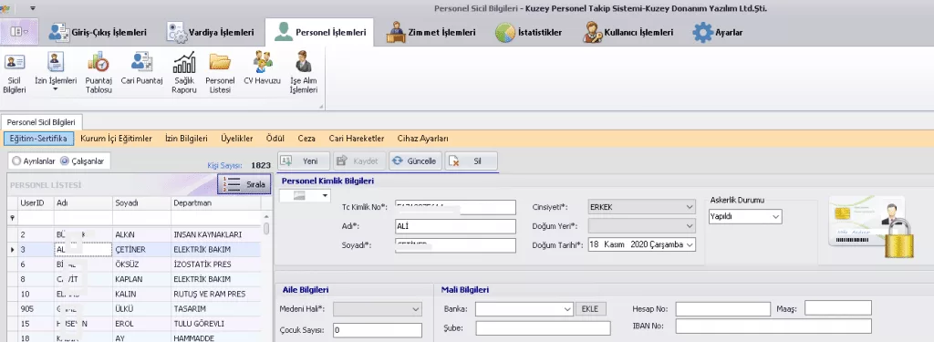 personel takip programı